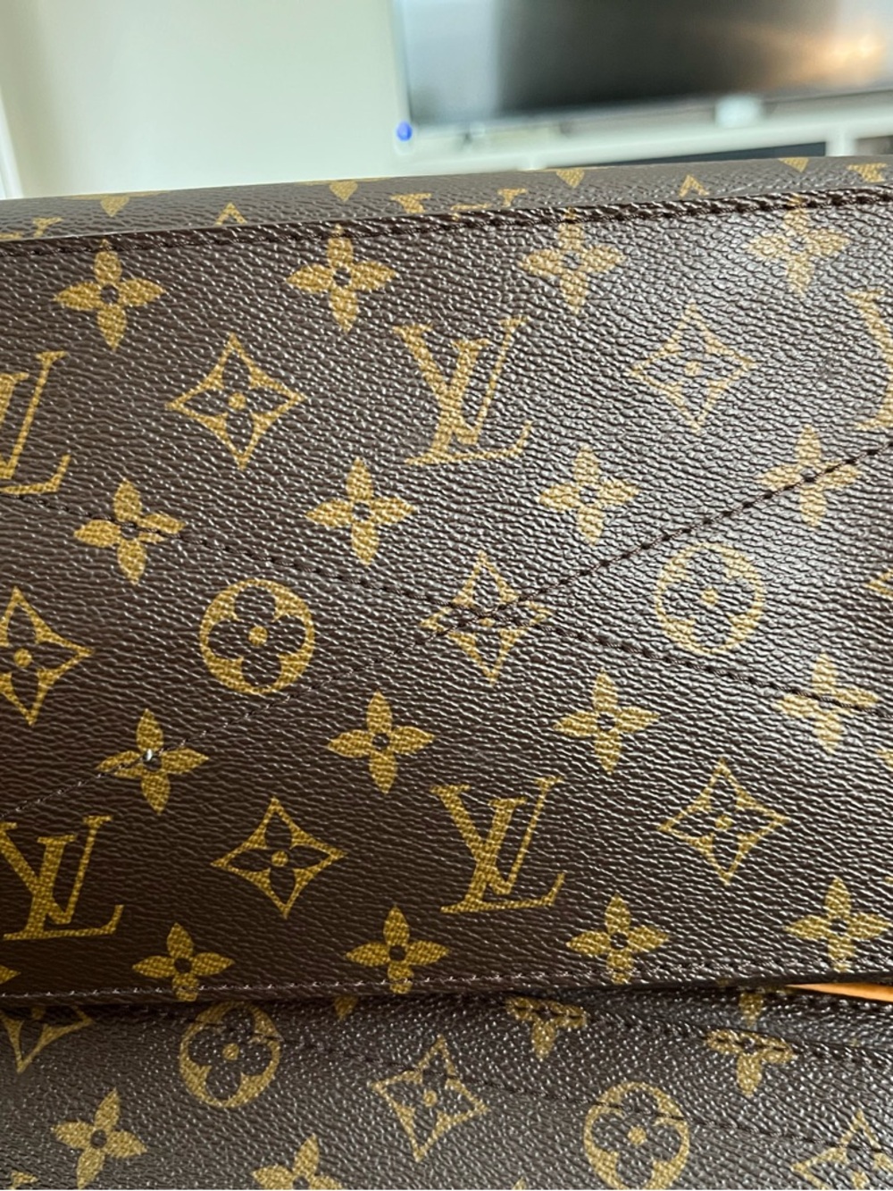 EUC Louis Vuitton Olympe Monogram Shoulder Bag in Brown with Burgundy Trim - Picture 7 of 13